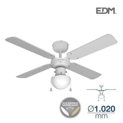 Ventilateur de Plafond avec Lumière EDM Caribe Blanc 50 W