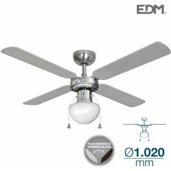EDM - Ventilateur de plafond caribe modèle chrome puissance : 50w pales : ø102cm .