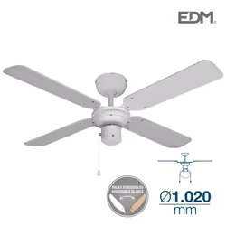 Ventilateur de Plafond EDM 33802 Báltico Blanc 50 W ø 102 cm