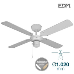 Ventilateur de Plafond EDM 33802 Báltico Blanc 50 W ø 102 cm