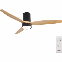 de ventilateur de plafond smart wood effect luz led 3000/4000/6000k kara edm. contrôle via app. compatible with alexa et goog ...