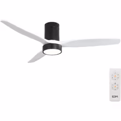 Ventilateur de plafond effet bois luz led 3000/4000/6000k kara edm. 2.190lm télécommande a pour choisir la teinte de lumière. ...
