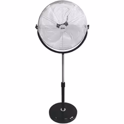 Ventilateur sur Pied EDM Noir industriel Chrome Argenté 120 W