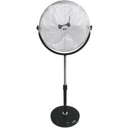 Ventilateur sur Pied EDM Noir industriel Chrome Argenté 120 W