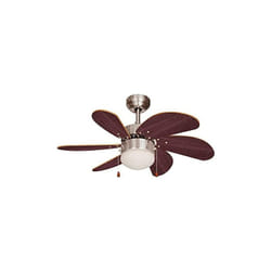 EDM - Ventilateur de plafond modèle aral finition satinée wenge/nickel puissance : 50w pales : ø76cm .