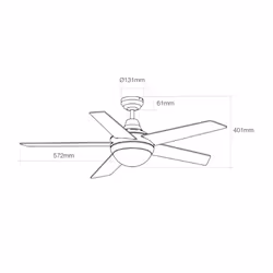 EDM 33988 ventilateur Blanc, Bois - Vue supplémentaire 2