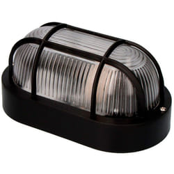 EDM - Applique Ovale Ip54 Couleur Noir 1xe27 40w 11,4x20,2x10cm Modèle Tarragone.