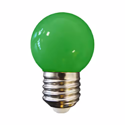 Ampoule LED E27 1,5W lumière équivalente à 15W. Teinte de lumière : Verde - angle d'éclairage à 360°. Flux lumineux de 200lm  ...