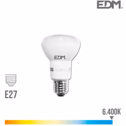 Ampoule LED E27 7W lumière équivalente à 50W. Teinte de lumière : Blanc du Jour 6400K - angle d'éclairage à 120°. Flux lumine ...