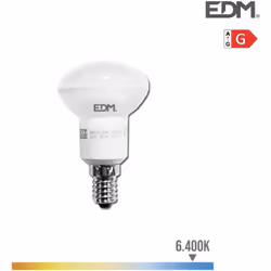 Ampoule LED avec réflecteur R50 E14 5W avec une puissance d'éclairage de 75W. Teinte de lumière : Blanc du jour 6400K. Angle  ...