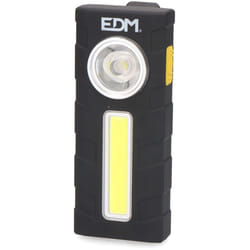 EDM - Lampe de poche led 260Lm+320Lm Lampe torche 5W - Eclairage 6500K - Dimensions 45x38x110mm - Batterie rechargeable 1200mAh
