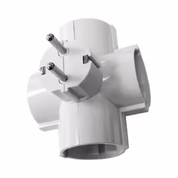 Fiche 4 prises t/tl sorties laterales sous film retractable 16a 250v 4,8mm (chevilles de 4,8mm) . . . 2400W Consommation Watt ...