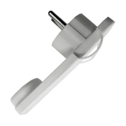 Fiche schuko extra plate 10/16a t/tl 4,8mm blanche