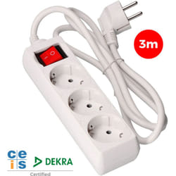 S.of. multi-prise 3 bases schuko + interrupteur 3m 3x1,5mm edm