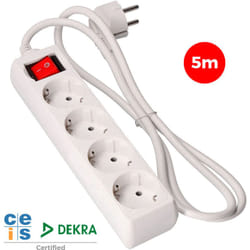 EDM - Multi-prise 4 bases schuko + interrupteur 5m 3x1,5mm