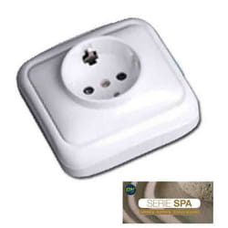 Schuko T/Tl Surface Prise ''série Spa'' (sac Blister)