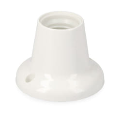 Douille Murale Droite E27 - Support Thermoplastique Blanc - Base 7,5 cm - Installation Facile