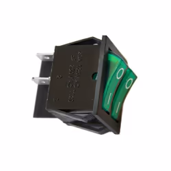 Interrupteur Double 15a 250v Vert Ext. 25,8x31,15mm Encastrable: 27,6x22,2x30,15mm