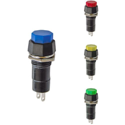 EDM - Bouton poussoir base haxagonale 1a 250v couleurs assorties