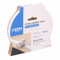 Bande adhésive double face 10mx18mm edm extraforte extrafine. . . . Indice de Protection IP : IP20 Couleur : Blanc Certificat ...