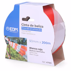 Ruban de balisage blanc/rouge 200mx50mm edm. . . . Matériau : PVC Indice de Protection IP : IP20 Certification : CE Garantie  ...