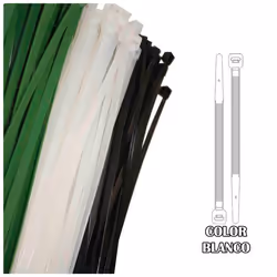 Collier de serrage - Plastique - 100x25 mm - Lot de 100 - Blanc - 2 mm de largeur