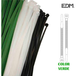 EDM - Colliers de serrage plastique vert 150x3,5 mm (sachet 100 u.)