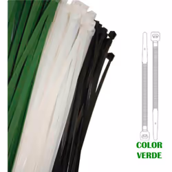 Colliers de serrage plastique vert 200x4,8 mm (sachet 100 u.) nylon de haute qualité. . . . PS_brand :EDM Indice de Protectio ...