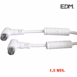 Rallonge tv-vidéo coudée avec filtre 9,5mm 1,5m blanche sous film rétractable. . . . Indice de Protection IP : IP20 Couleur : ...