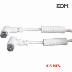 Rallonge tv-vidéo coudée avec filtre 9,5mm 2,5m blanche sous film rétractable. . . . Indice de Protection IP : IP20 Couleur : ...