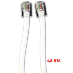 Rallonge Fil De Téléphone 4,5m 4 Voies Mâle-Mâle EDM