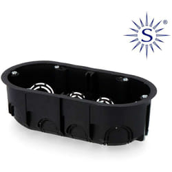 Solera - Boîte d'Encastrement Double pour Mur Creux Noir 8 Entrées