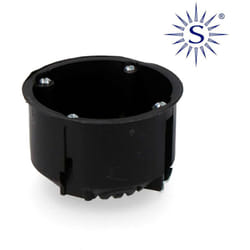 EDM - Boîte d'Encastrement Simple Ronde pour Mur Creux Solera Noir 4 Entrées