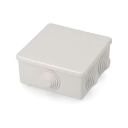Boîte de Dérivation Étanche Carrée 100x100x55mm 6 Entrées - Gris