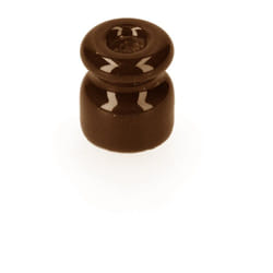 EDM - Capuchon en porcelaine pour câble tressé marron