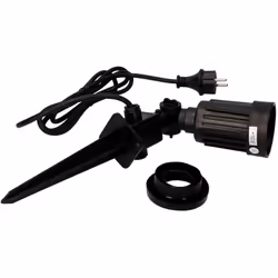Piquet De Jardin Étanche. Couleur Noire 1 Projecteur E27 Avec Câble. Pour Ampoule Par 38 (AMPOULE Non Incluse) Taille: 44cm ( ...