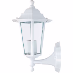Applique en aluminium et verre pour mur Ip44 e27 couleur blanche. Dimensions : ø19.5x21x32cm (diamètre/profondeur/hauteur) mo ...