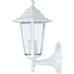 EDM - Applique en aluminium et verre murale. ip44 e27 60w couleur blanche ø19.5x21x32cm modèle zurich