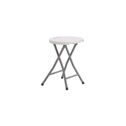 EDM - Tabouret pliant (charge maximale 150 kg) 33x30x45cm en plastique et acier en blanc et gris