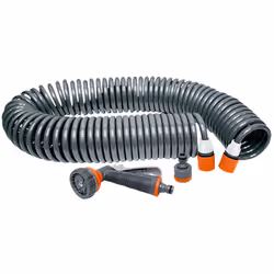 Kit Tuyau Spirale EASY Irrigation Longueur Totale 15m. Ø Extérieur 9mm (3/8). Inclut Raccords Rapides 1 Adaptateur Pour Filet ...