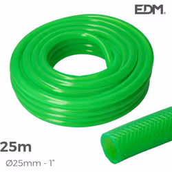 Tuyau d'arrosage anti-torsion couleur vert fluoré ø intérieur 25mm ø extérieur 32mm (1") - rouleau 25m tuyau flexible pvc+pol ...