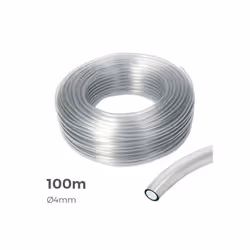 Tuyau Transparent - GENERIQUE - Ø Intérieur 4mm Ø Extérieur 6mm - Rouleau 100m - Plastique Synthétique