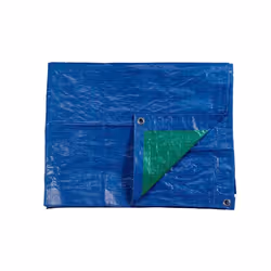 Bâche de protection EDM Bleu/Vert - Œillets métal - 90 g/m2 - 10 x 15 m