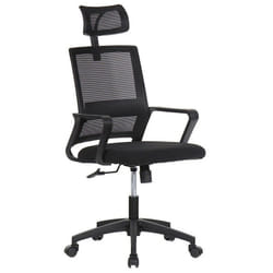 EDM - Chaise De Bureau Ergonomique Noire Avec Dossier En Maille De Nylon