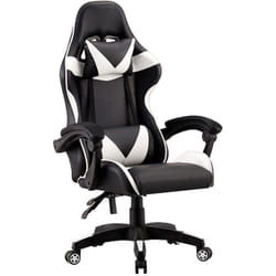 Chaise de jeu ergonomique noire et blanche EDM