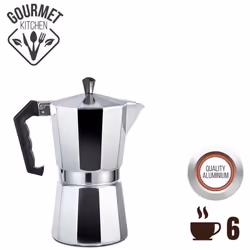 Cafetière En Aluminium 6 Tasses. Adapté Au Gaz, À La Céramique Et Aux Plaques Électriques. Fabriqué Selon La Règlementation D ...