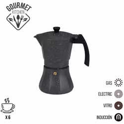 Cafetière En Aluminium 6 Tasses. Adapté Au Gaz, Vitrocéramique, Plaque Électrique Et Induction. Fabriqué Selon La Règlementat ...