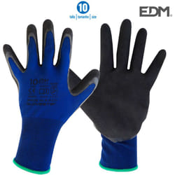 Derniere unites gant polyester sans couture revètement en latex finition sable t10 EDM