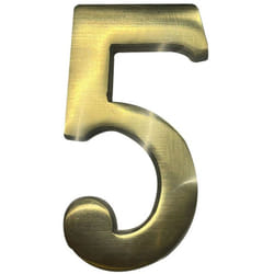 Numéro De Maison 5 En Laiton Puli 10cm Fixation Invisible