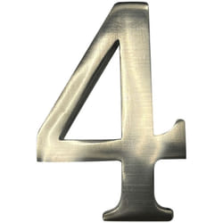 Numéro de maison 4 en nickel mat 10cm fixation invisible